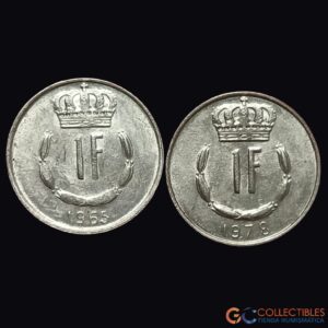 Lote 0345 - Europa/Luxemburgo - Lote x3 Monedas 1 Franco 1965/1976/1978 (Gran Duque Juan)