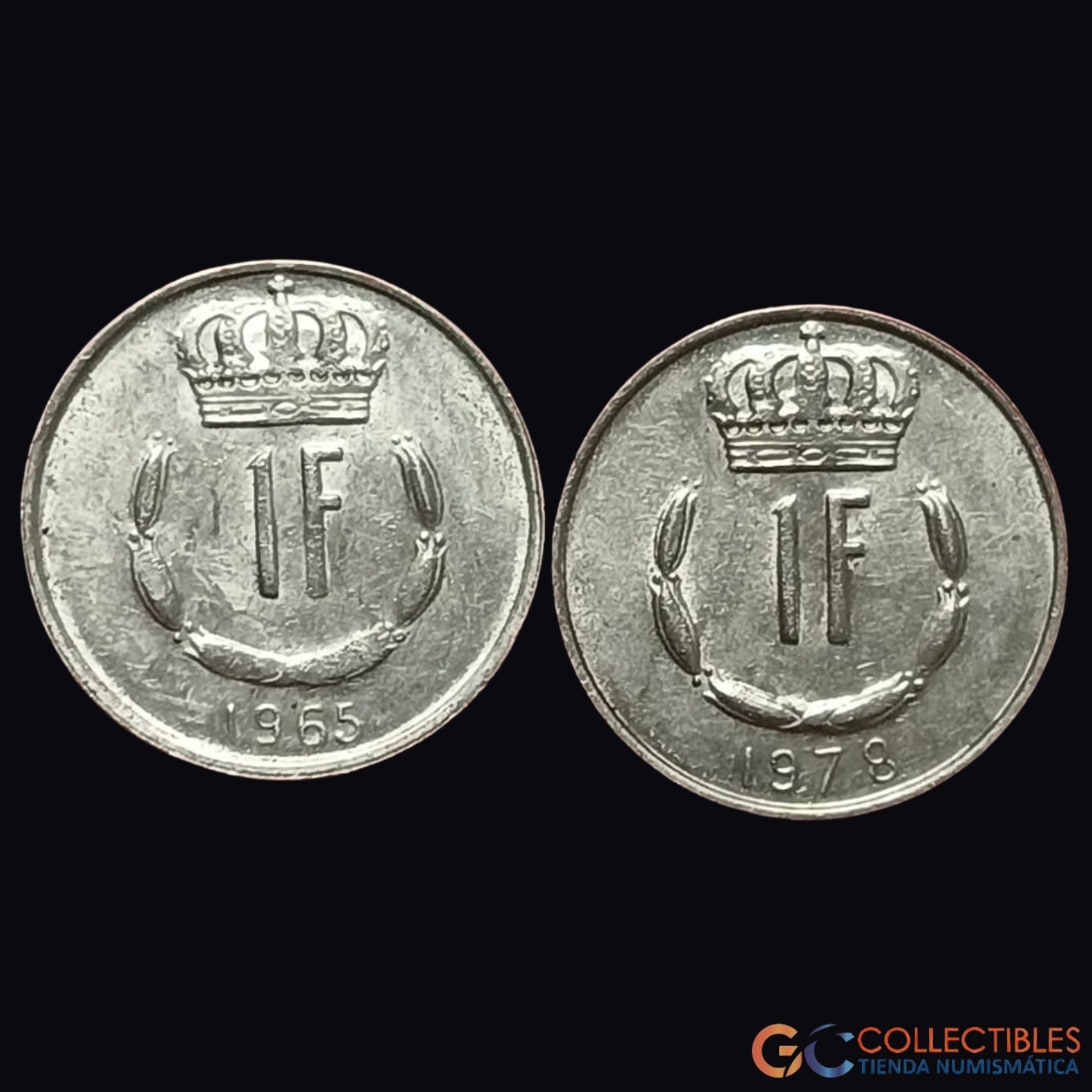 Lote 0345 - Europa/Luxemburgo - Lote x3 Monedas 1 Franco 1965/1976/1978 (Gran Duque Juan)