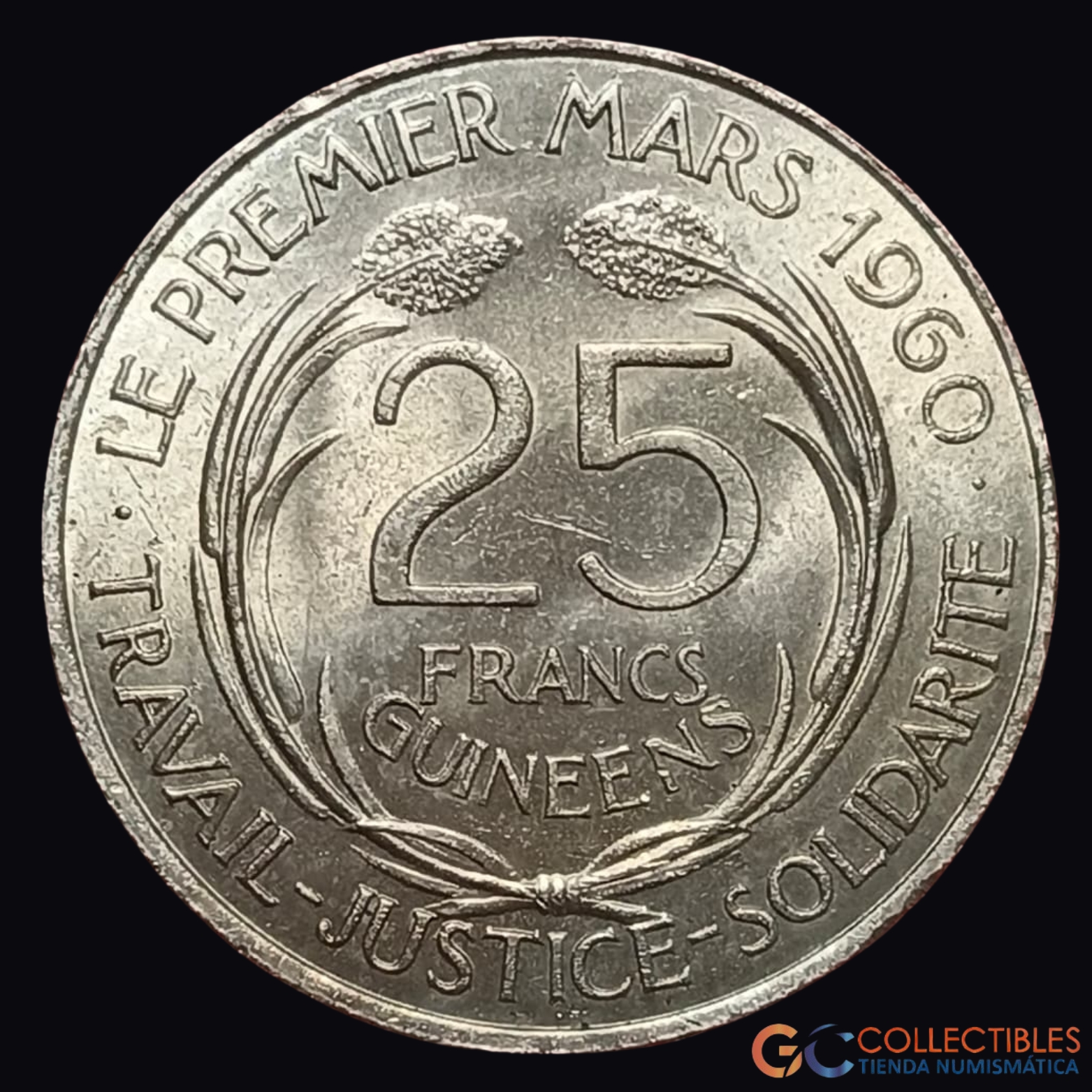 Lote 0349 - África/Guinea - 25 Francos 1962 (Ahmed Sékou Touré)