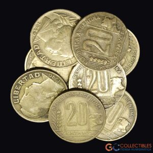Lote 0435 - Argentina – Lote x 8 monedas (20 Centavos, 1942–1950) (falta 1945).