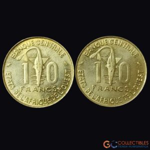 Lote 0459 - África – África Occidental (BCEAO) 10 Francos 1974 (lote x 2 monedas)