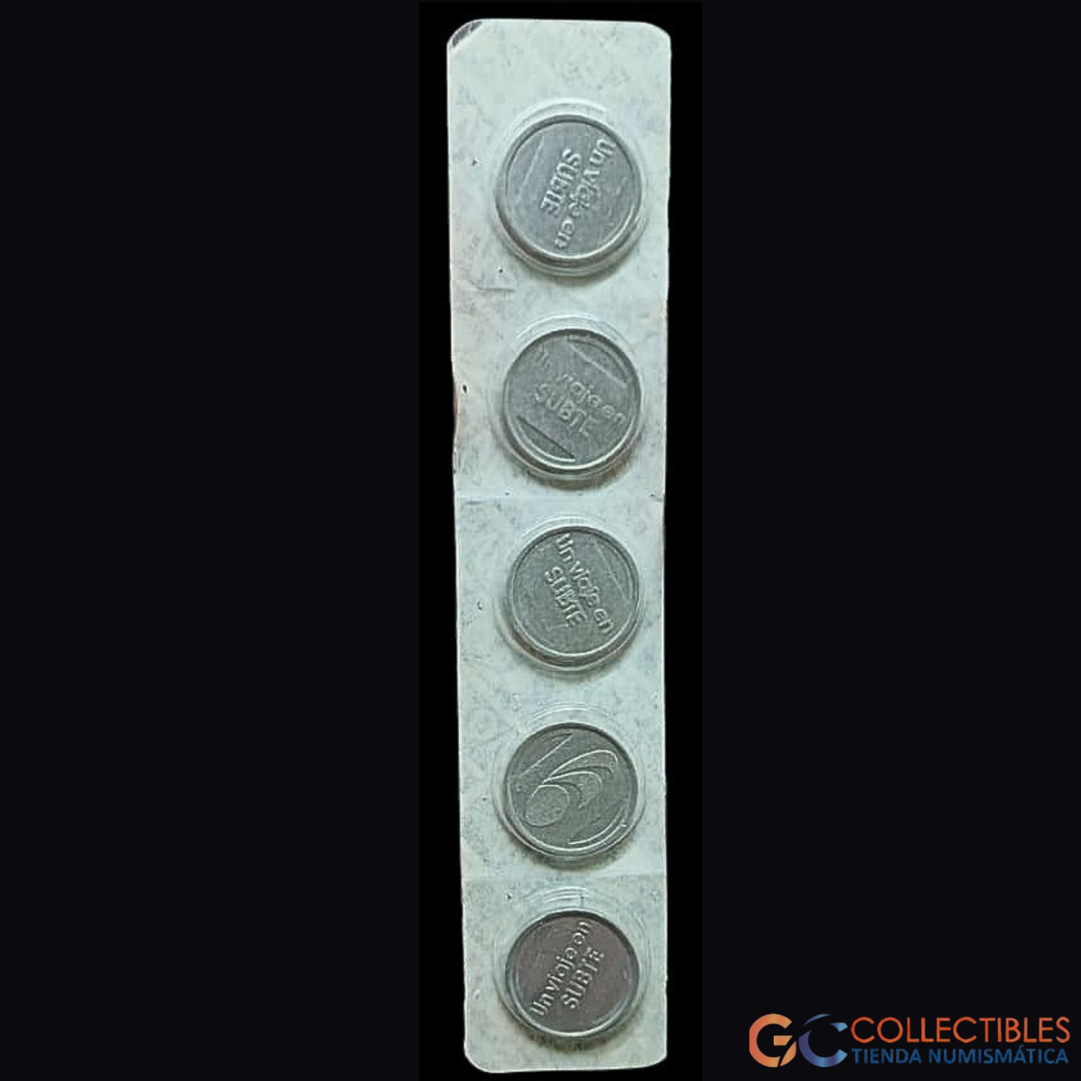 Lote 2074 - Lote x 5 fichas del Subte de Buenos Aires – ca. 1990–2000