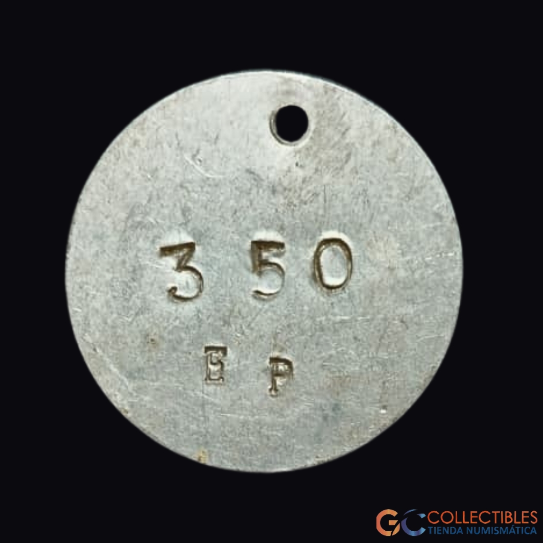 Lote 2068 - América del Sur – Argentina Ficha metálica (uso industrial o militar) – ca. 1950