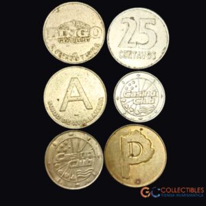 Lote 2077 - Lote x 6 fichas de bingo y casino – ca. 1990–2000