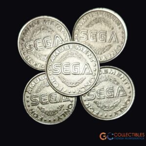Lote 2076 - Lote x 5 fichas SEGA “For Amusement Only” – ca. 1980–1990