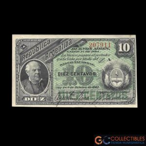 Lote 1001 - Argentina 10 Centavos 1884