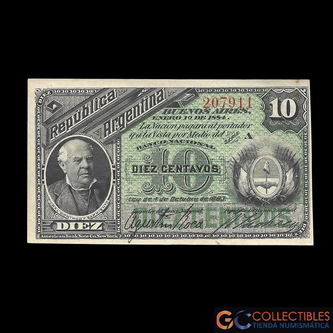 Lote 1001 - Argentina 10 Centavos 1884