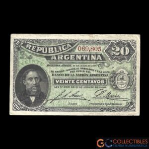 Lote 1005 - Argentina 20 Centavos 1895 - Areco / Marin
