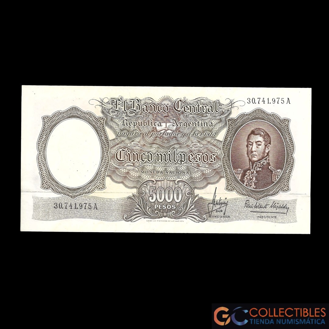 Lote 1014 - Argentina 5000 Pesos 1966 Col-543b