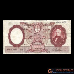 Lote 1017 - Argentina 10000 Pesos 1969 - Ianella / Real Col-597c