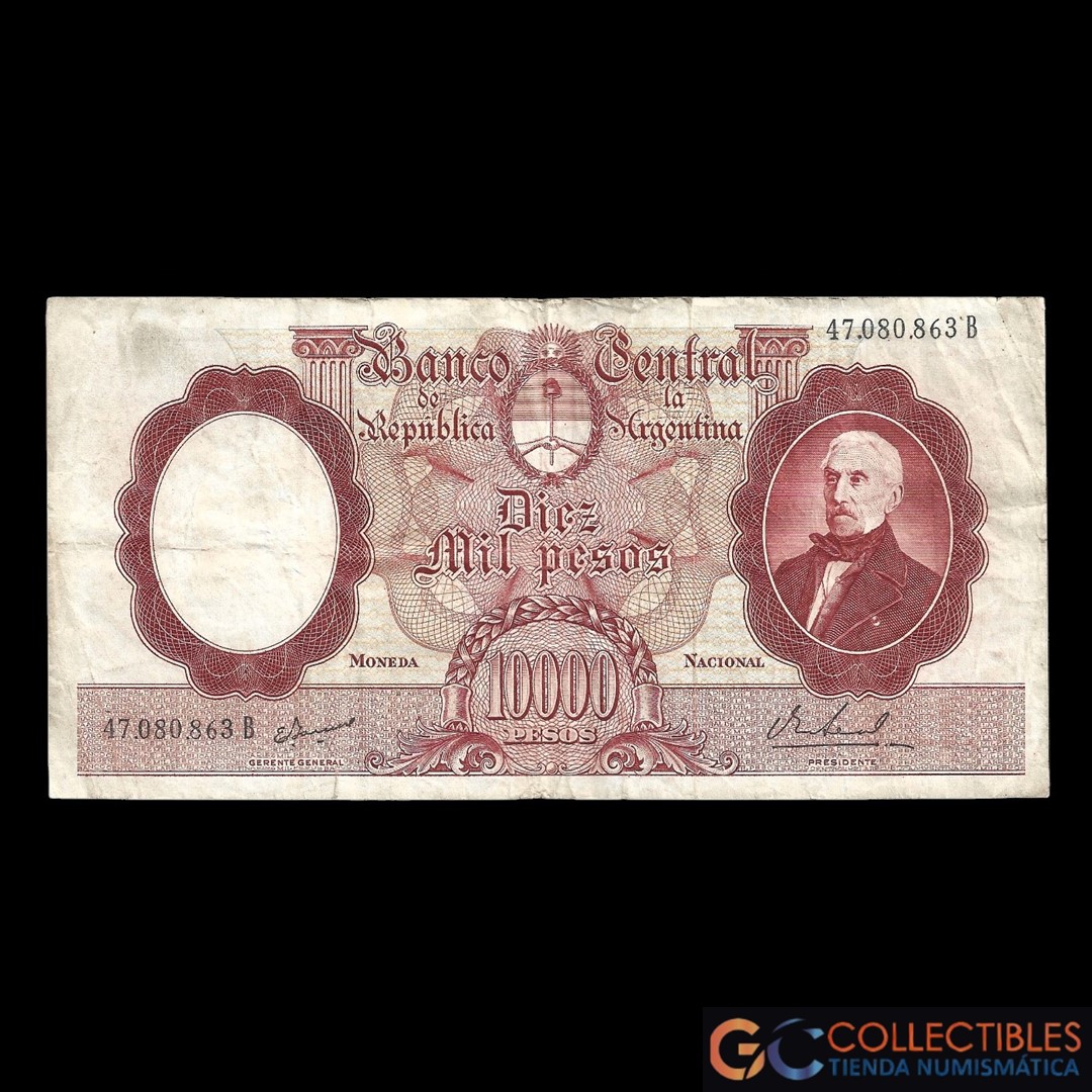 Lote 1017 - Argentina 10000 Pesos 1969 - Ianella / Real Col-597c