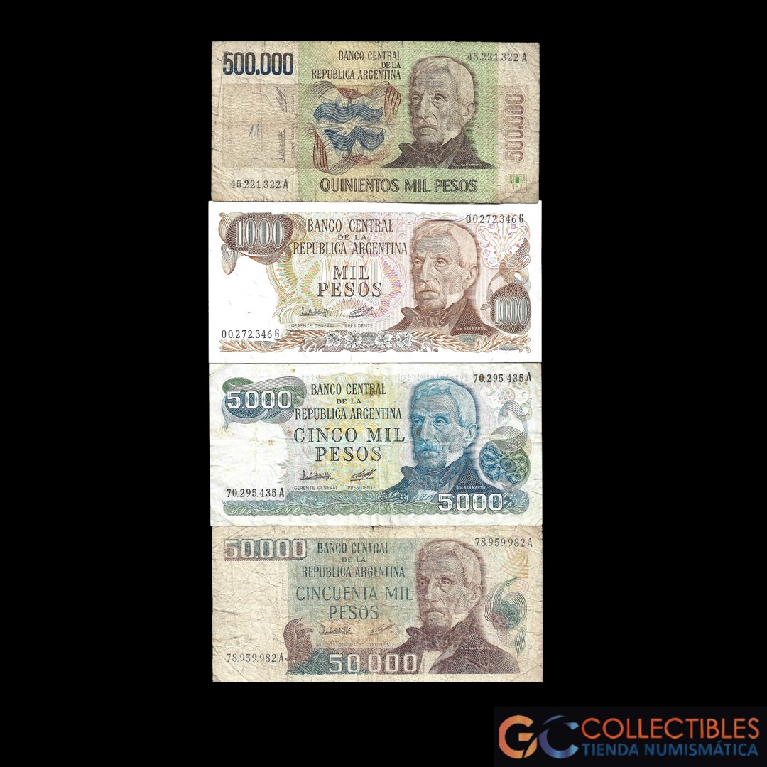 Lote 1033 - Argentina Lote x 4 - Billetes Escasos
