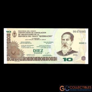 Lote 1035 - Argentina Chaco - 10 Pesos 2001 Col-248