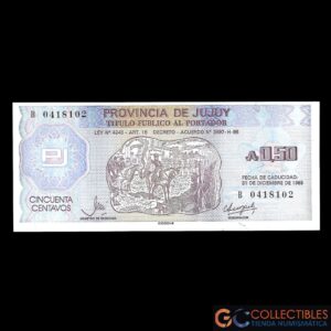 Lote 1037 - Argentina Jujuy 50 Centavos 1986 Col-011
