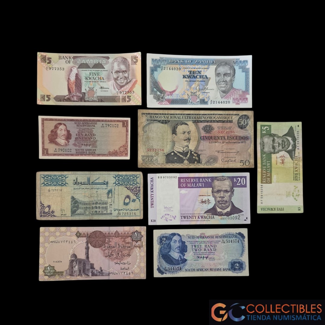 Lote 1042 - Africa Lote x 9 Billetes / F - UNC