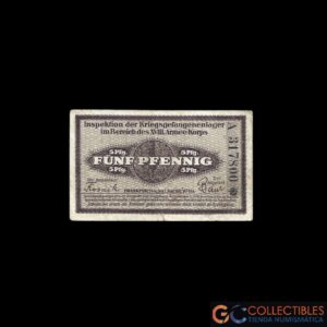 Lote 1043 - Alemania Frankfurt, Campo de Prisioneros, 5 Pfennig 1917 Camb-2955