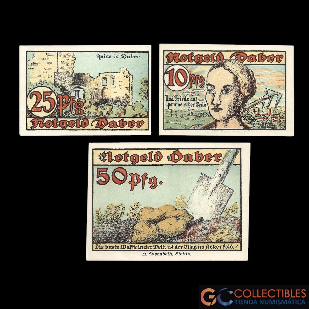 Lote 1045 - Alemania (Daber - Polonia) x 3 - 10, 25 y 50 Pf. 1921