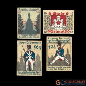 Lote 1046 - Alemania (Detmold) x 4 - 10, 25 y 50 Pfennig 1920