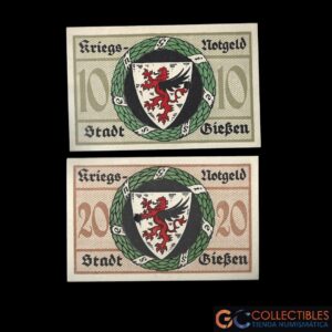 Lote 1048 - Alemania (Giessen) 10 y 20 Marcos 1918