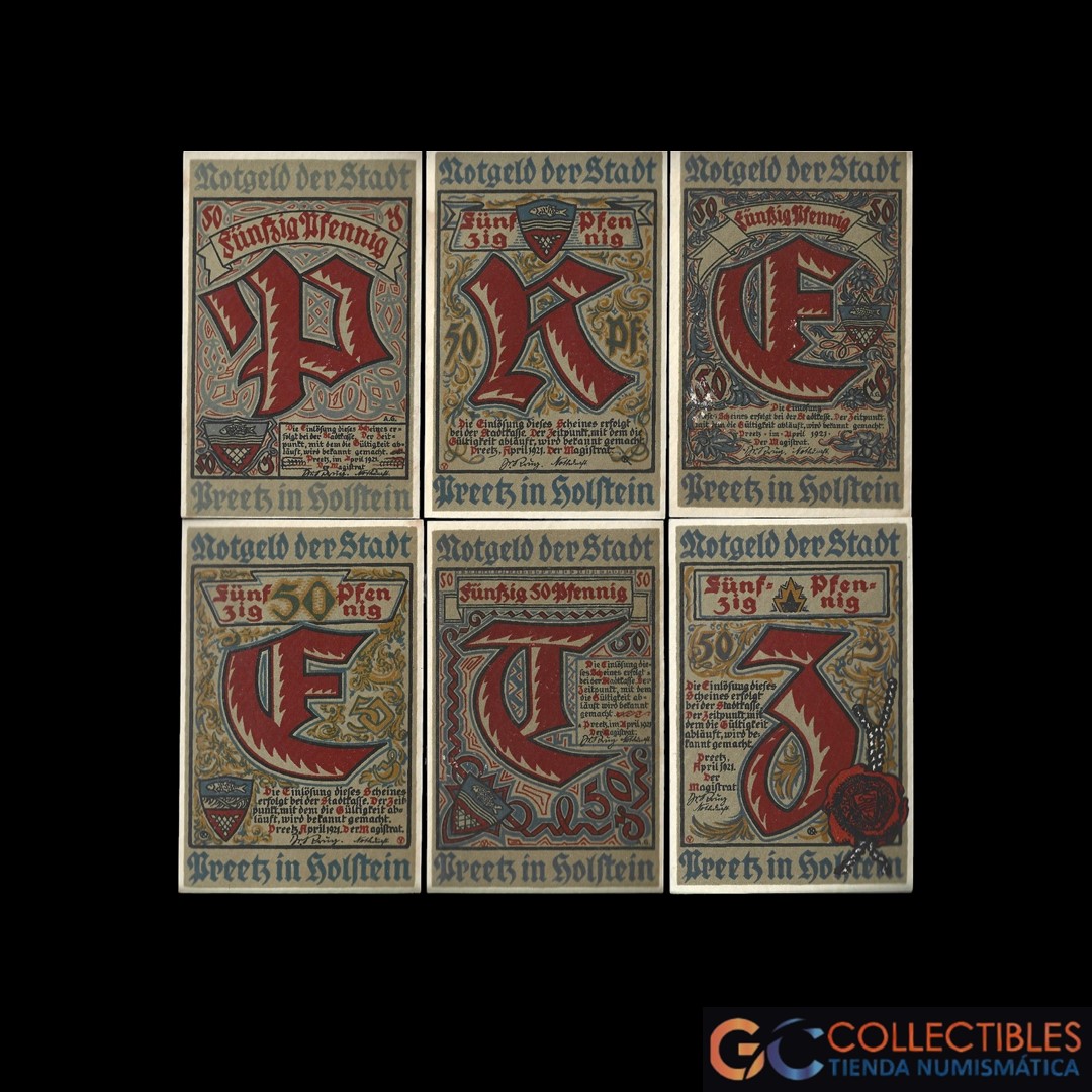 Lote 1053 - Alemania (Preetz) 50 Pfennig 1921 x 6