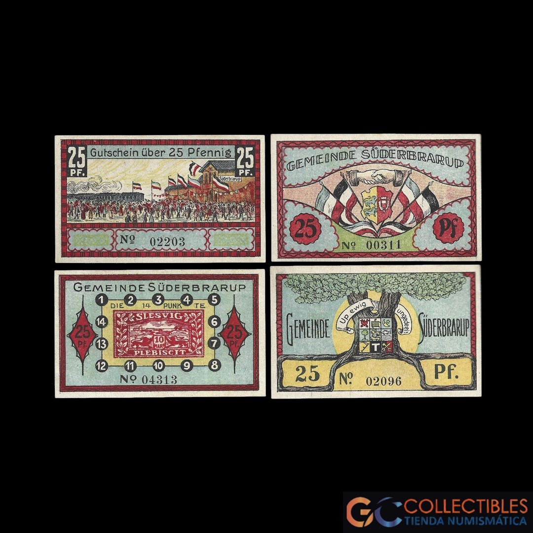 Lote 1054 - Alemania (Suderbrarup) 25 Pfennig 1920 x 4