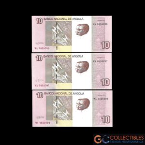 Lote 1058 -  Angola 10 Kwanzas 2012 x 3