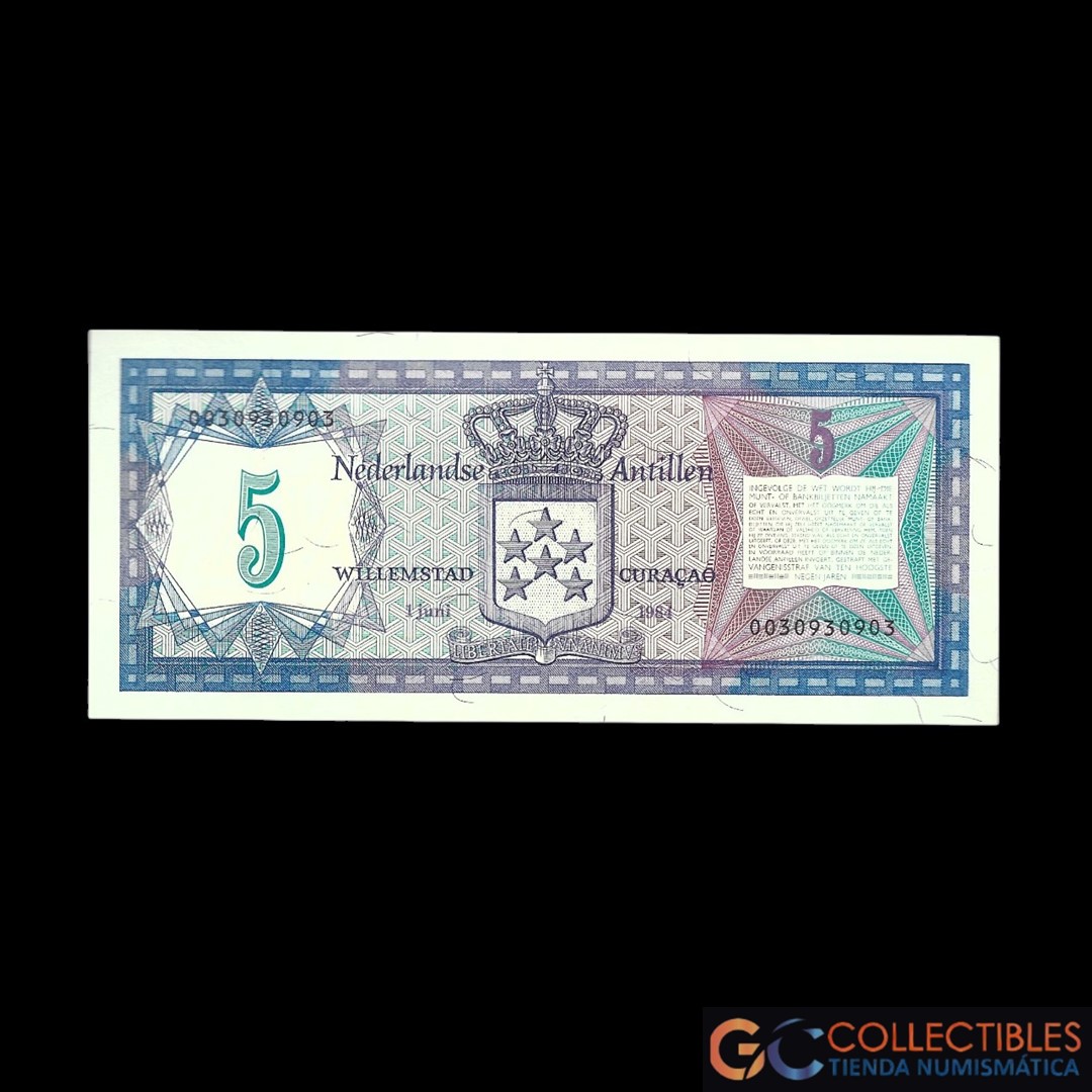 Lote 1059 - Antillas Holandesas 5 Gulden 1984