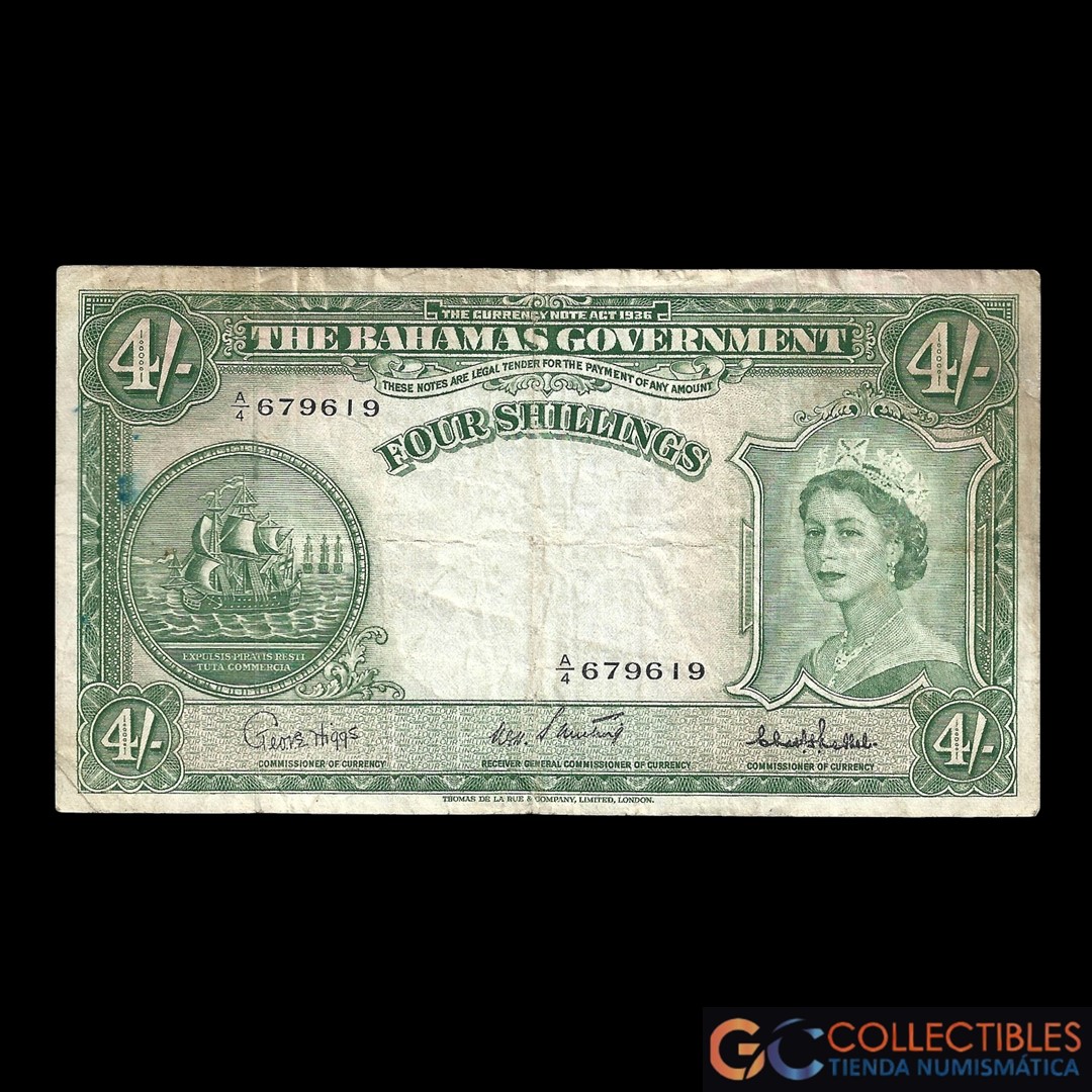Lote 1065 - Bahamas 4 Shillings 1953
