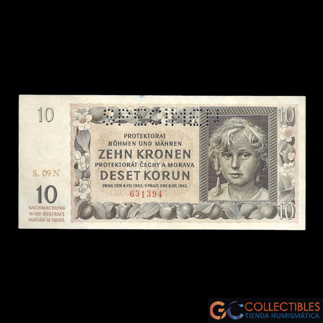 Lote 1067 - Bohemia y Moravia 10 Korun 1942