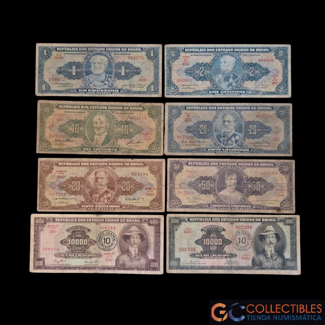 Lote 1071 - Brasil Lote x 8 Billetes circulados