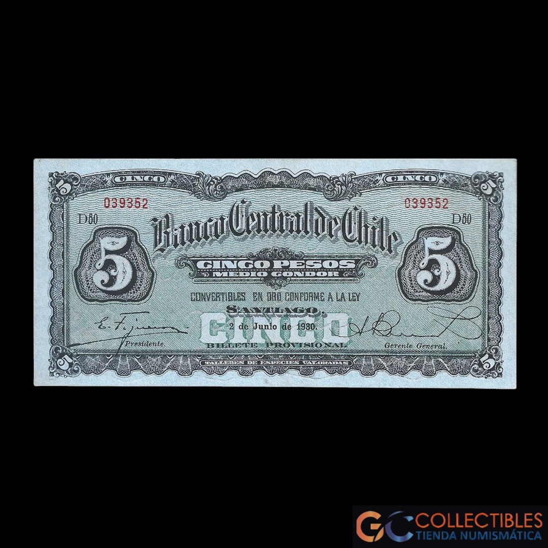 Lote 1076 - Chile 5 Pesos 1930