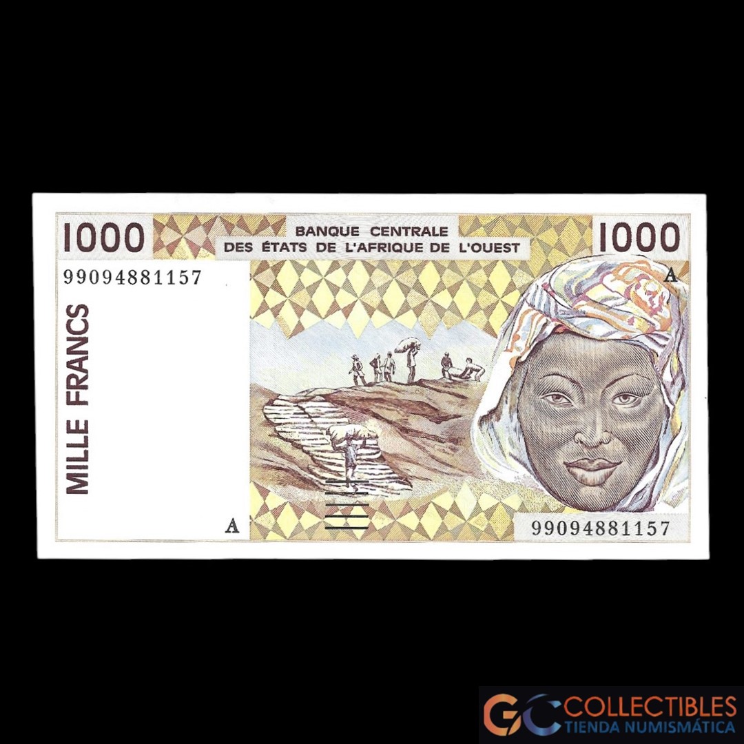 Lote 1083 -Costa de Marfil 1000 Francos 1999