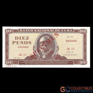 Lote 1088 - Cuba 10 Pesos 1970 Specimen
