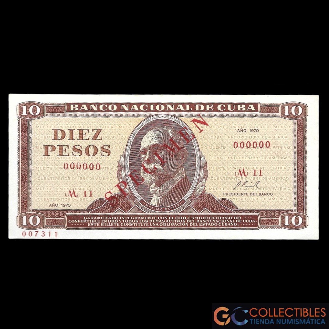 Lote 1088 - Cuba 10 Pesos 1970 Specimen