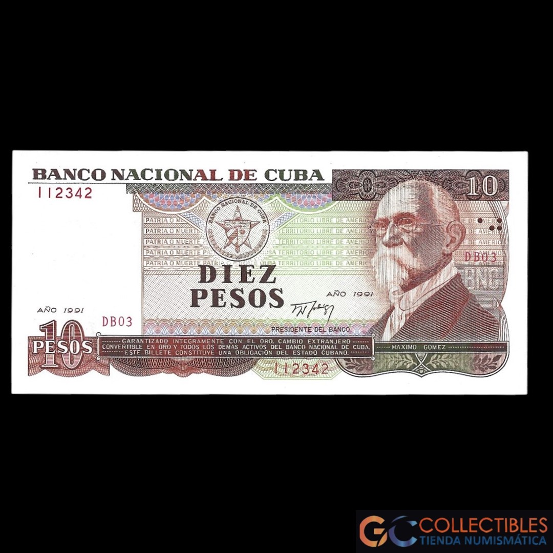 Lote 1089 - Cuba 10 Pesos 1991