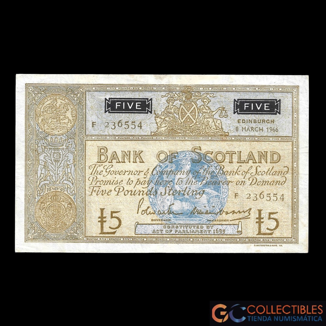 Lote 1094 - Escocia 5 Libras 1966
