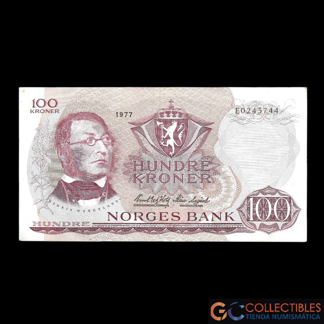 Lote 1136 - Noruega 100 Coronas 1977