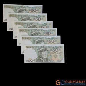 Lote 1147 -Polonia lote x 6 - 50 Zlotych 1988 - correlativos