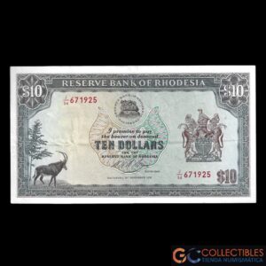 Lote 1149 - Rhodesia 10 Dolares 1975