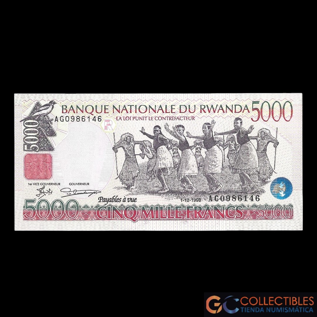 Lote 1152 - Rwanda 5000 Francos 1998