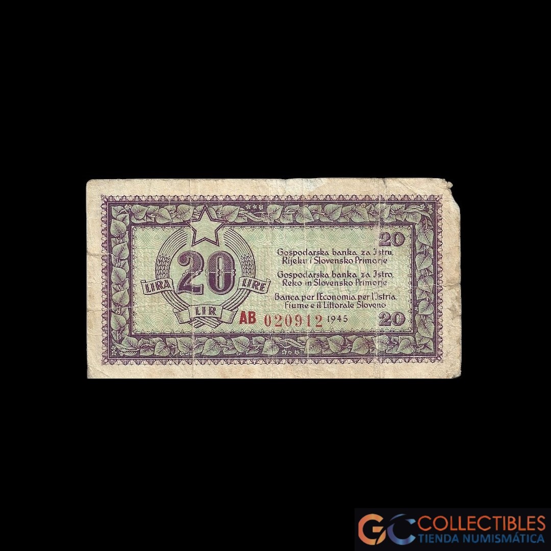 Lote 1163 - Yugoslavia 20 lire 1945