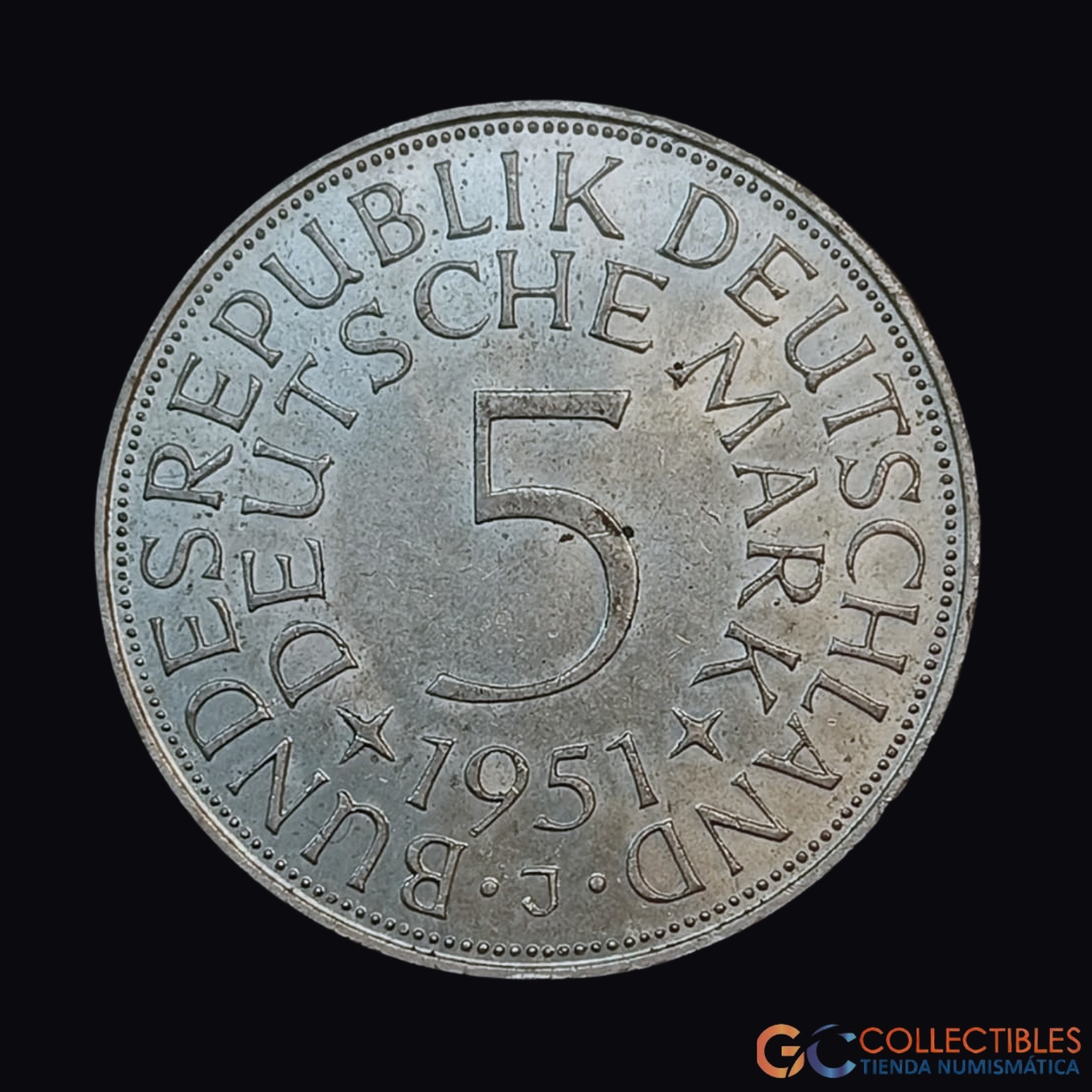 Lote 0009 - Alemania 5 Marcos 1951 J