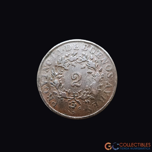 Lote 0033 - Argentina 2 Reales 1855
