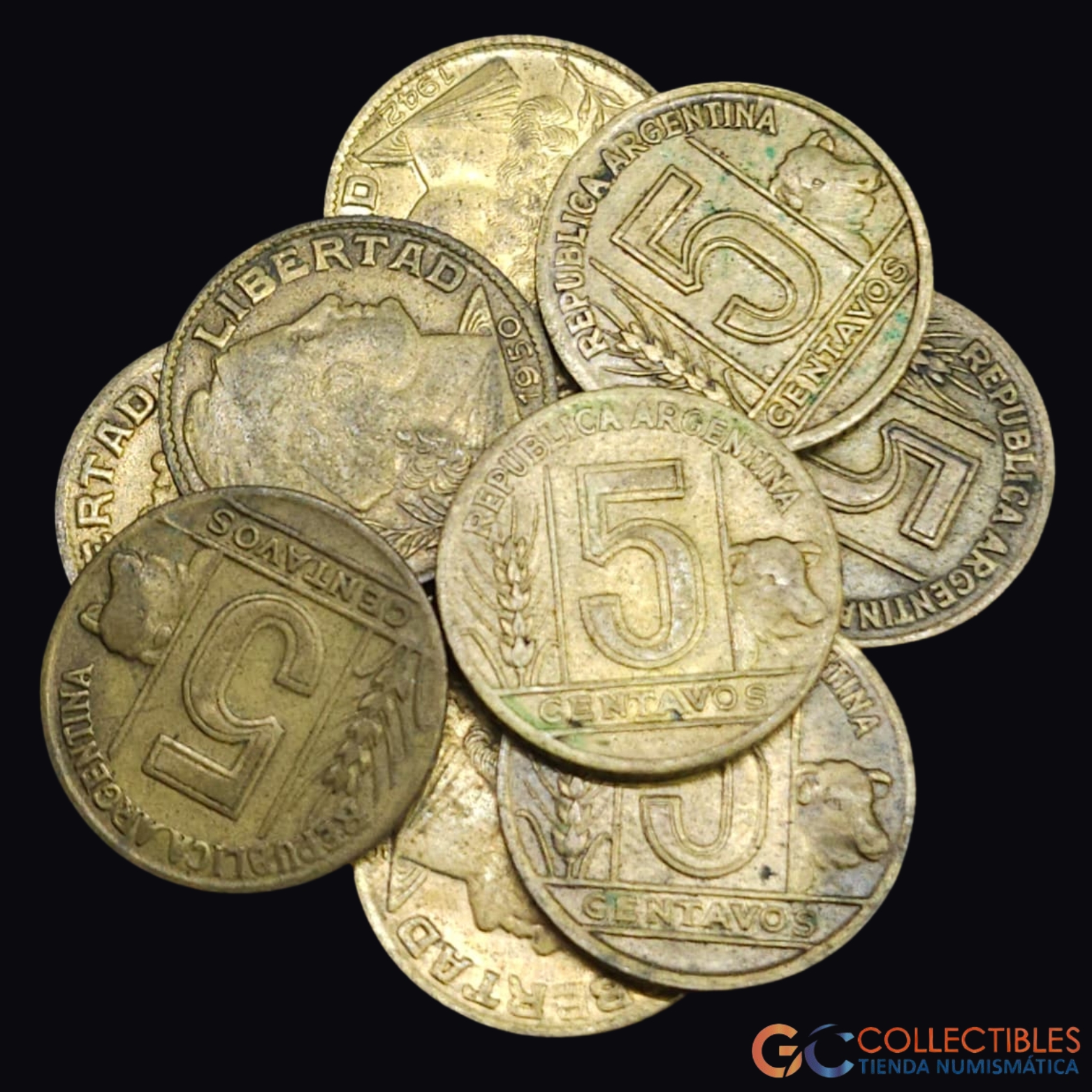 Lote 0047 - Argentina Lote x 9 (5 centavos, 1942–1950)