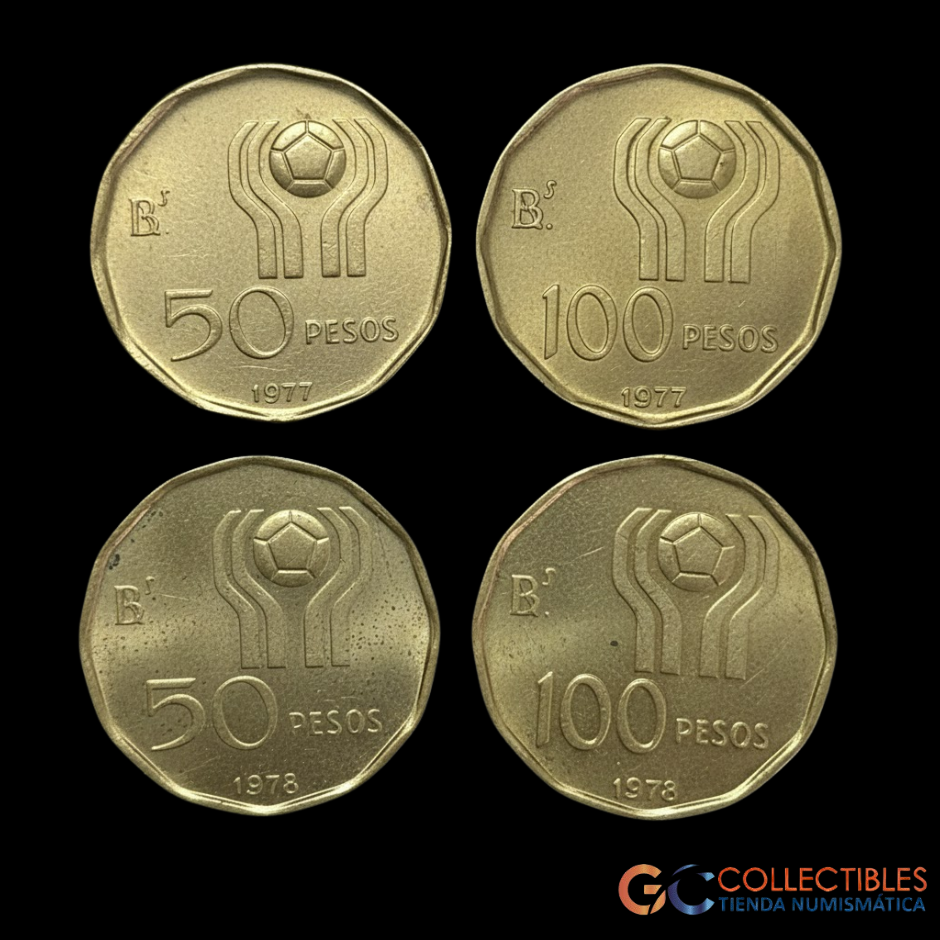Lote 0016 - Argentina – Lote x 4 - 50 Pesos con error y 100 Pesos con error