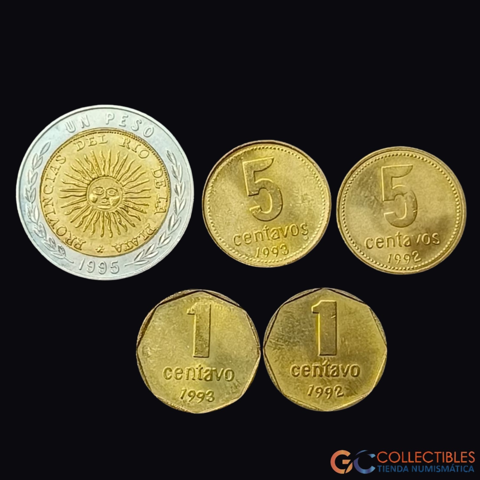 Lote 0018 - Argentina – Lote x 5 monedas, distintas cecas