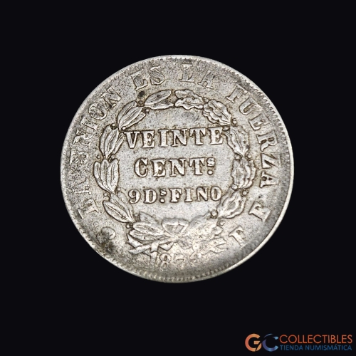 Lote 0078 - Bolivia 20 Centavos 1876
