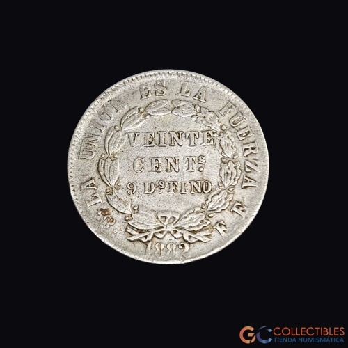Lote 0079 - Bolivia 20 Centavos 1885