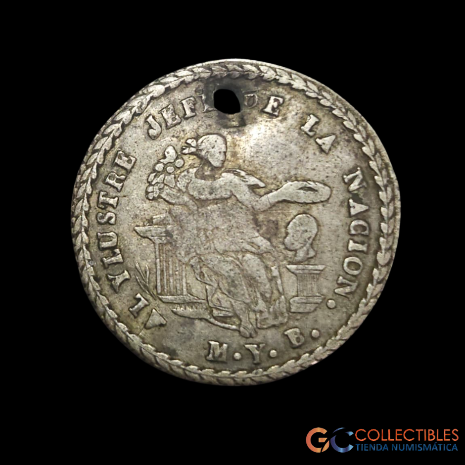 Lote 0096 - Bolivia Medalla Monetaria 1 Sol 1854