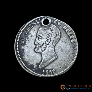 Lote 0101 - Bolivia Medalla Monetaria 1 Sol 1852